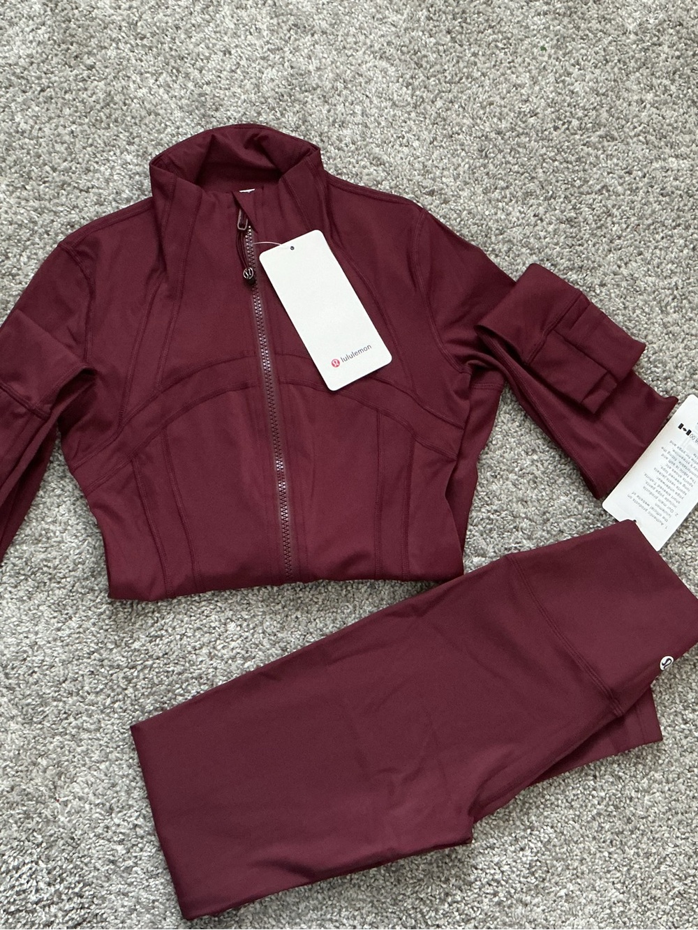 lululemon athletica Burgundy Full-Zip Athletic Jacket